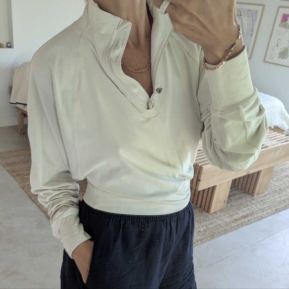 Lululemon White Opal Half-Zip Pullover